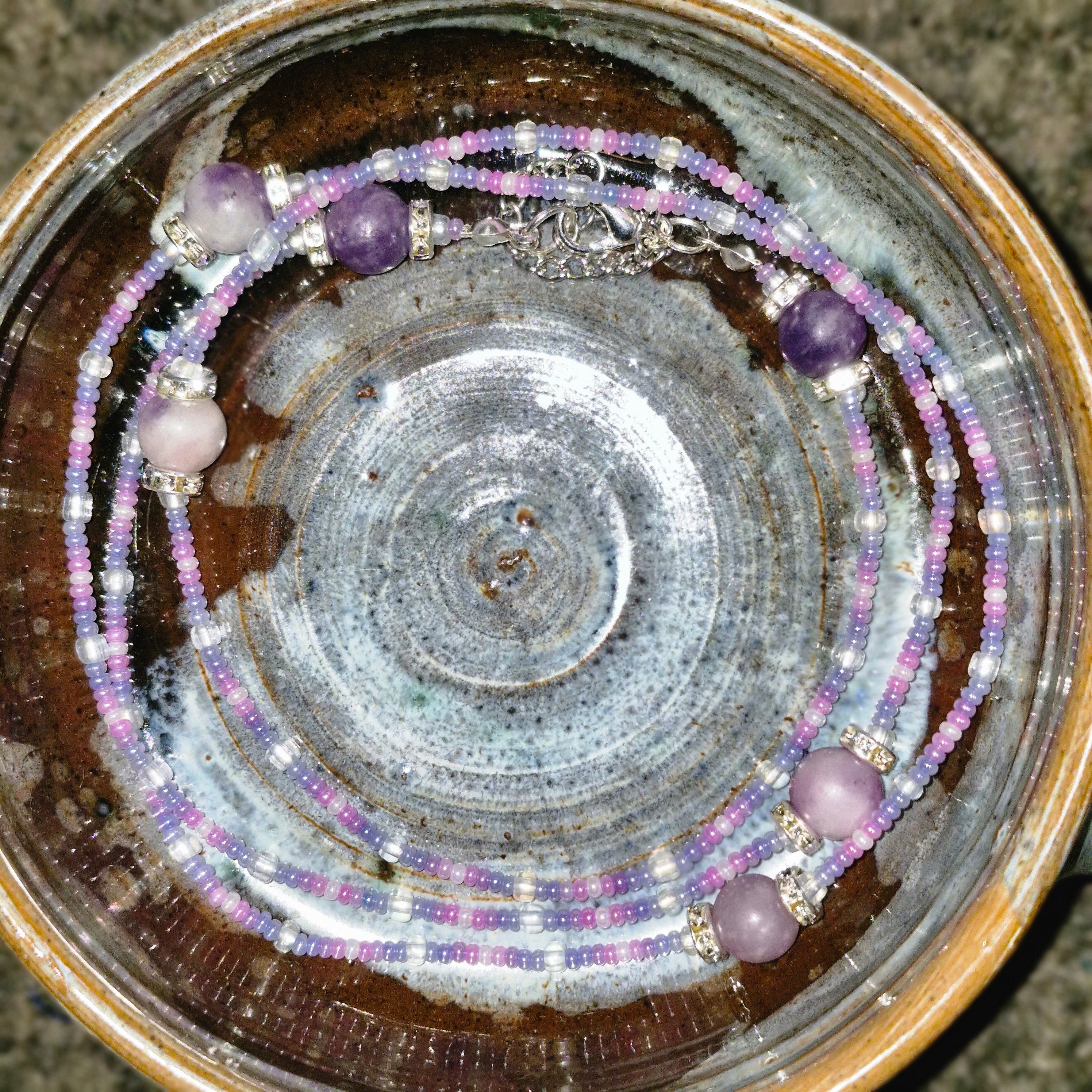 Lepidolite waist beads