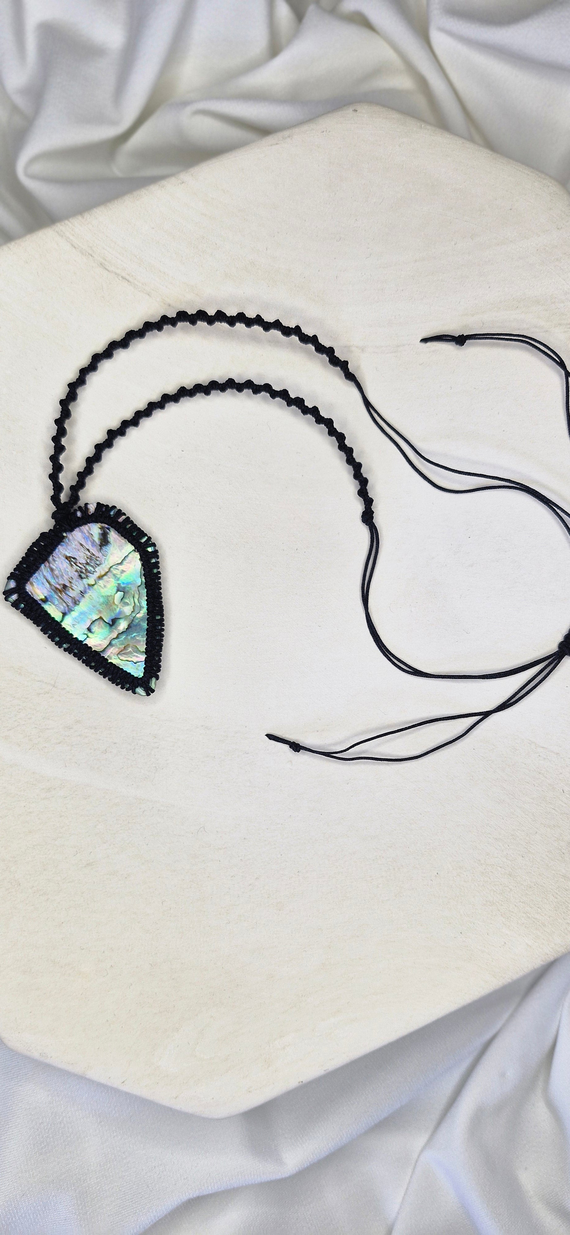 Wrapped Pāua necklace